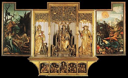 Retablo de Isenheim. Panel 3. Vida de san Antonio Abad