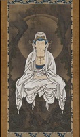 Japanese painting of Avalokiteśvara meditating. 16th century CE.