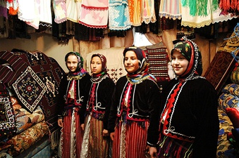 Turkish girls in their traditional clothes, Dursunbey, Balikesir Province.