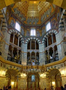 Carolingian architecture: Interior of the Aachen Cathedral (Aachen, Germany), 796–805