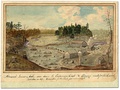 Brewer's Lower Mill - view down the Cataraqui Creek and clearing made for the Rideau Canal, 1829 by Thomas Burrowes