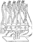 Five whirlwind trebuchets (swivel mangonels) from the Wujing Zongyao