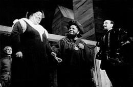 Marc Antony (George Coulouris) addresses the crowd in the Mercury Theatre production of Caesar (1937), a modern-dress production that evoked comparison to contemporary Fascist Italy and Nazi Germany