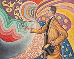 Félix Fénéon; by Paul Signac; 1890; oil on canvas; 73.5 x 92.5 cm; Museum of Modern Art (New York City)[225]