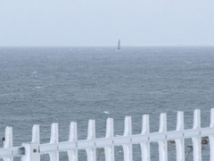 Roca Signalny, vista desde el cabo Nosappu, Japón