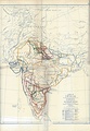 Map of famines in India between 1800 and 1878.