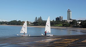 Takapuna Beach with Takapuna visible in the background