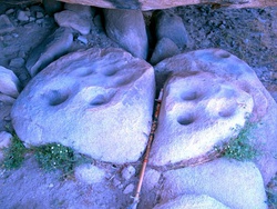 Bedrock mortars at the Anza-Borrego Desert State Park in southern California.