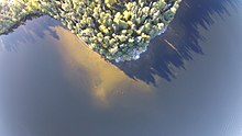 Lake 239 at IISD Experimental Lakes Area from above