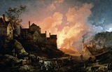 Philip James de Loutherbourg, Coalbrookdale by Night, 1801, a key location of the English Industrial Revolution