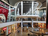 Different areas of the mall interior in 2008 (top) and 2018