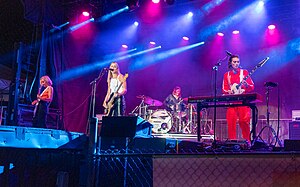 The Beaches at Norfolk County Fairground in 2023; left to right: Kylie Miller, Jordan Miller, Eliza Enman-McDaniel and Leandra Earl