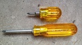 Standard-length and "stubby" interchangeable shaft screwdrivers.