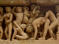 Khajuraho Hindu and Jain temple complex is famous for erotic arts.