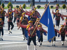 Men marching in traditional seymen costumes (2008)