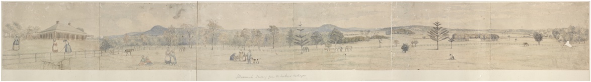  Scenery from Mr Jenkins' cottage, Illawarra, ca. 1850, by John Rae, watercolour drawing created using a camera lucida, State Library of New South Wales, DL PXX 74 no.16