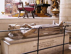 Tomb containing the heart of King Richard in Rouen Cathedral