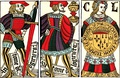 Deck celebrating the union of Brittany and France with Spanish suits but has queens instead of knights (Antoine de Logiriera of Toulouse, c. 1500).