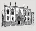 The façade in year 1850 by Jenaro Pérez Villaamil, published in the work España artística y monumental