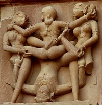 Khajuraho Hindu and Jain temple complex is famous for erotic arts.