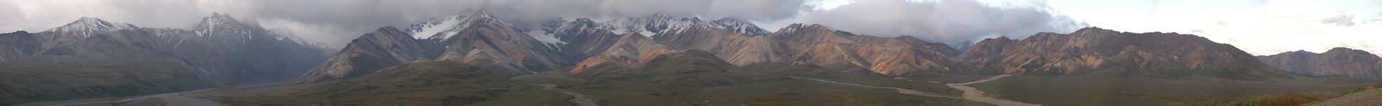  Panoramic view of the Polychrome Mountains