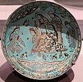 Bowl with Majlis scene by a pond, by Abu Zayd, Iran, dated 1186, MMA.[140]