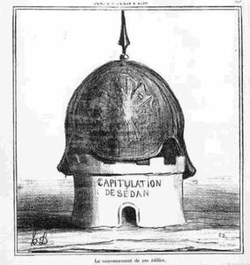 La capitulación de Sedán. Litografía publicada en Le Charivari, 1870.