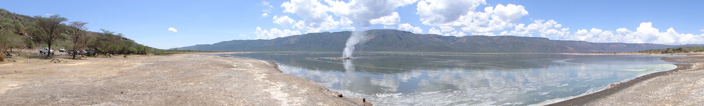  Lake Bogoria panorama: the Loburu delta with proximal hot springs and hot spring marshes[35]