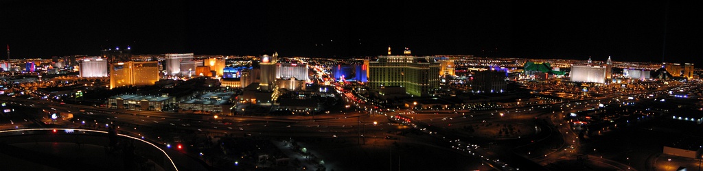  The Las Vegas Strip in 2004, as seen from the top of the Rio. The Strip is largely within Paradise.