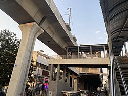 Sultan Bazaar metro station from the Osmania Medical College exit