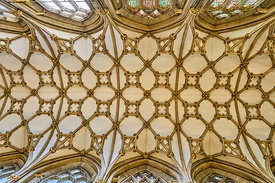 The horizontal line of the nave is emphasised by the unbroken galleries.