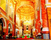 Interior of the St. Aloysius Chapel in Mangalore, an example of Indo-Baroque.