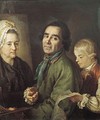 Painter Aleksey Antropov with his son in front of the portrait of his wife Yelena Vasilyevna, 1776 (Russian Museum)