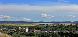 View of Havre looking south to the Bears Paw Mountains