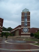 The Joyner Library clock tower at East Carolina University