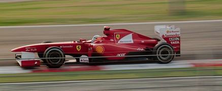 Fernando Alonso racing at Buddh in 2011