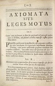 Newton's first and second laws, in Latin, from the original 1687 Principia Mathematica