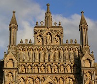 The 13th-century west front by Thomas Norreys. As a synthesis of form, architectural decoration and figurative sculpture it is considered to be unsurpassed in Britain.[98][10][100][5]