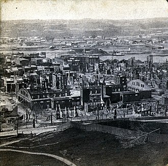 View looking west before the fire, circa. 1861