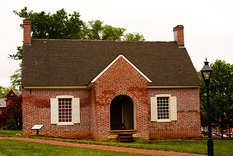 The "Old Treasury Building" on State Circle (adjacent the Maryland State House) was built in 1735 and is the oldest extant government building in Annapolis.