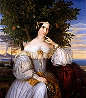 Moritz Daniel Oppenheim, Retrato de Charlotte de Rothschild, óleo, 1836. Museo de Israel, Jerusalén.[4]​