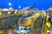 USS Ohio undergoing conversion to a cruise missile submarine in 2004