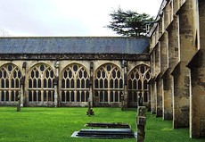 The north transept with its Medieval clock face, the north porch and north-west tower