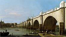 Westminster Bridge Under Construction, 1747