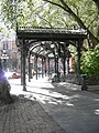 The reconstructed Pioneer Square pergola