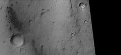 Enlargement of previous image showing dunes on floor of Boeddicker Crater, as seen by CTX camera (on Mars Reconnaissance Orbiter).