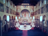 A rare American church built imitating the architecture of an Early Christian basilica, St. Mary's (German) Church in Pennsylvania, now demolished