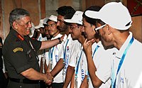 Students from Jammu and Kashmir supported by ‘Kashmir Super 30’ Project who have qualified for the JEE (Main & Advance), 2017-18, interacting with General Bipin Rawat.