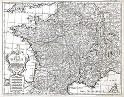 Carte de France dressée pour l'usage du Roy. Delisle Guillaume (1721)