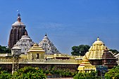 Clockwise from top-left: Kandariya Mahadeva Temple, Madhya Pradesh; Chennakeshava Temple, Karnataka; Jagannath Temple, Puri, Odisha;Ranganathaswamy Temple, Srirangam, Tamil Nadu; Padmanabhaswamy temple, Kerala; Swaminarayan Mandir, Vadtal, Gujarat.